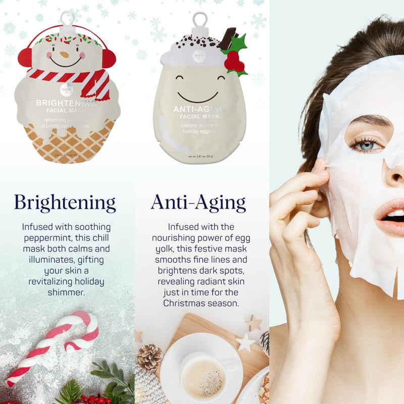 SpaLife Beauty Holiday Treats Christmas Face Mask Bundle | Korean Facial Mask | Hydrating, Soothing and Moisturizing Sheet Mask Set | Stocking Stuffers for Women | Bulk Christmas Gifts | 12 Pack - Image 3